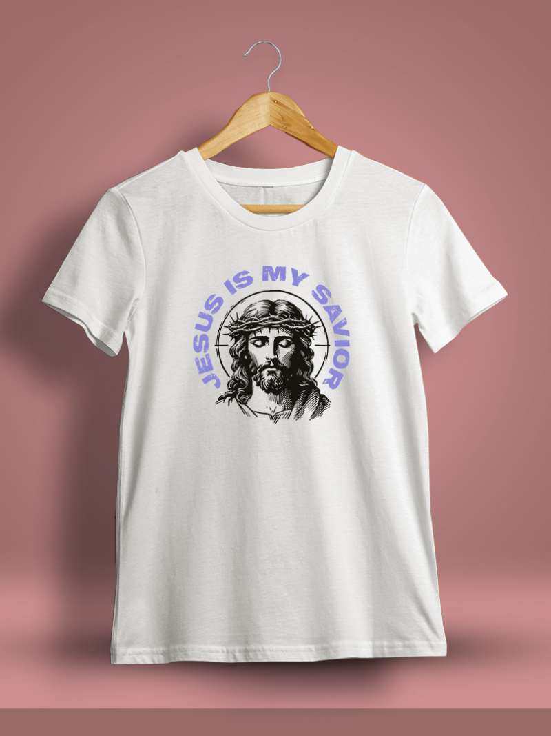 Jesus Is My Savior Printed T-Shirt For Men - Half Sleeve
