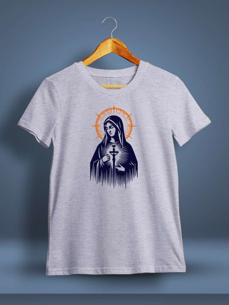 Mother Mary Printed T-Shirt For Men - Half Sleeve