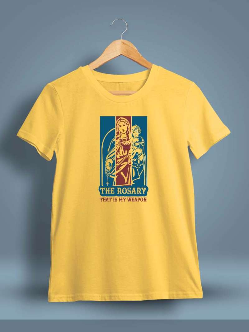 The Rosary That Is My Super Power Printed T-Shirt For Men - Half Sleeve